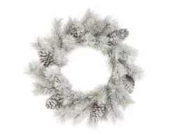Christmas Land Wreaths Un-Lit-24″ (60Cm) Flocked Pinecone Christmas Wreath