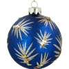 Christmas Land Christmas Tree Decorations-Antique Blue Glass Ball With Gold Twigs