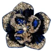 Christmas Land Christmas Tree Decorations-Blue And Gold Sequin Magnolia Clip