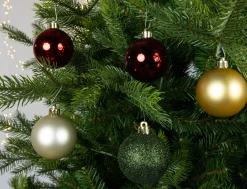 Christmas Land Christmas Tree Decorations-Christmas Baubles Mixed Shatterproof (Pack Of 30)