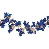 Christmas Land Garlands Un-Lit*180Cm Blue And Gold Hydrangea Garland