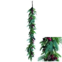 Christmas Land Garlands Un-Lit*130Cm Garland With Red Berries Apple And Pinecone