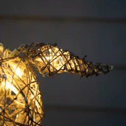 Christmas Land 3D Led Christmas Decorations*130Cm Gold Glitter Reindeer With 80 Warm White Led Lights