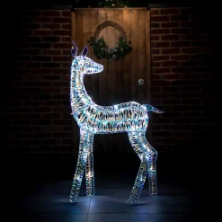 Christmas Land 3D Led Christmas Decorations*110Cm Iridescent Reindeer With 70 White Led Lights