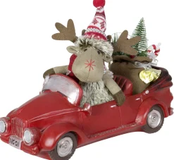 Christmas Land Christmas Gnomes & Santa-32Cm Led Moose In A Car