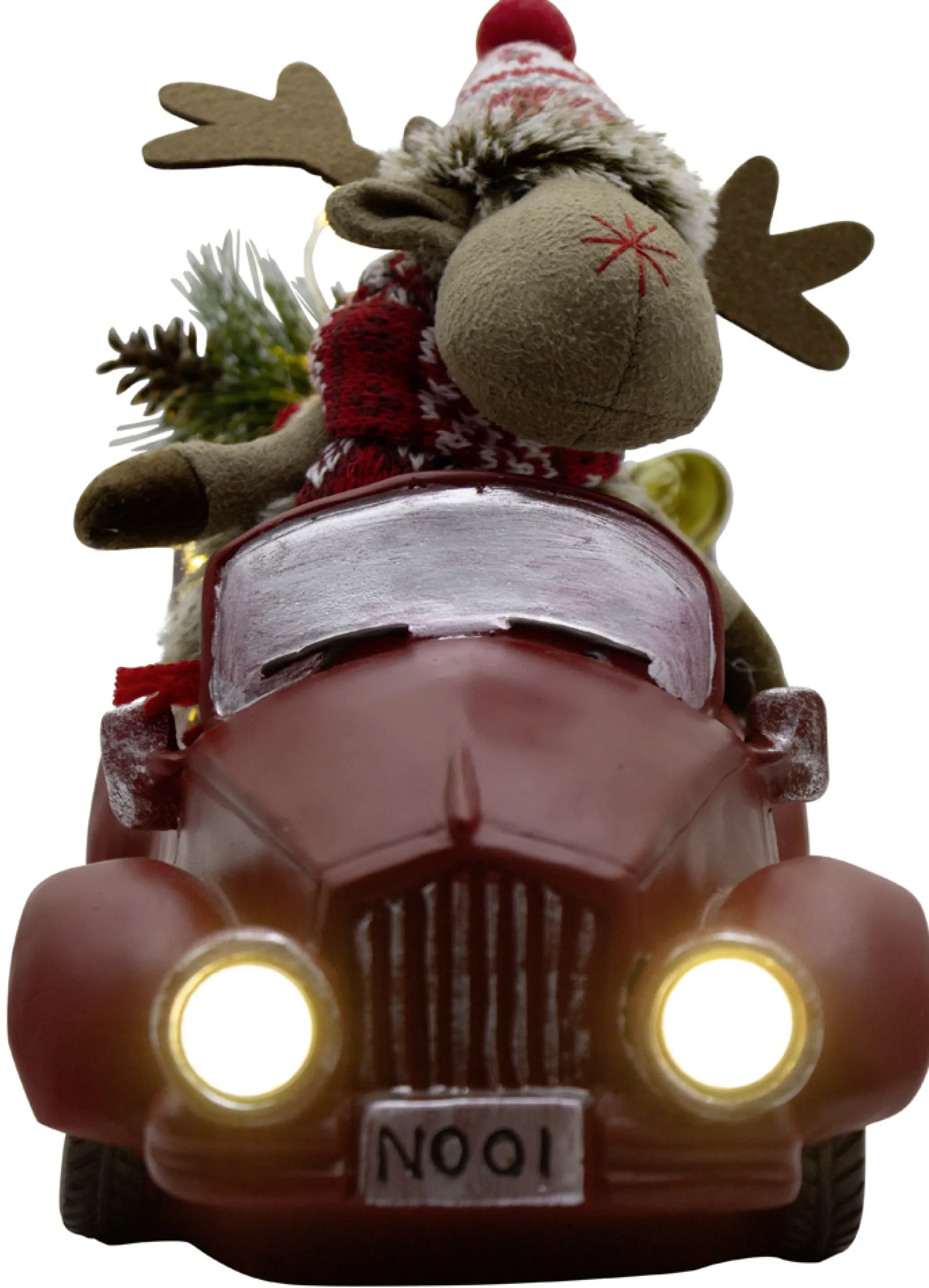 Christmas Land Christmas Gnomes & Santa-32Cm Led Moose In A Car