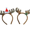 Christmas Land Christmas Bows & Ribbons*Fabric Glitter Antlers With Holly/ Hat Hairband