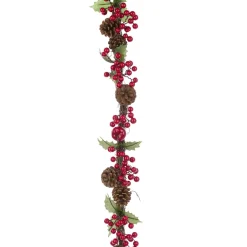 Christmas Land Christmas Artificial Flowers & Branches*6Ft Berry Pinecone Christmas Garland