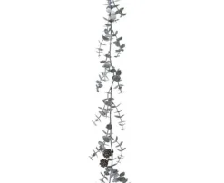 Christmas Land White, Blue & Silver: Frozen Lake*5Ft Eucalyptus Christmas Garland With Berries And Glitter