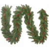 Christmas Land Garlands Un-Lit*9Ft Everyday Collection Christmas Garland With Pine Cones & Red Berries