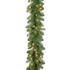 Christmas Land Garlands Pre-Lit*9Ft Feel Real Bayberry Spruce Pre-Lit Battery Powered Christmas Garland