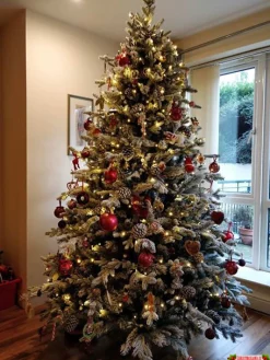 Christmas Land 6Ft & 7Ft Artificial Christmas Trees (Un-Lit)*7.5Ft Feel Real Snowy Waterford Pine Artificial Christmas Tree