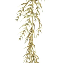 Christmas Land Gold, Red & Green: So This Is Christmas*6Ft Gold Leaf Christmas Garland