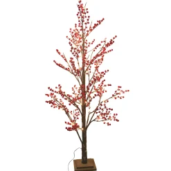Christmas Land Artificial Twig Led Christmas Trees*5Ft Led Red Berry Artificial Christmas Tree