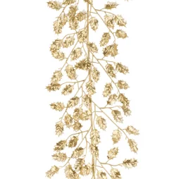 Christmas Land Gold, Red & Green: So This Is Christmas*6Ft Metallic Holly Christmas Garland