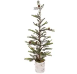 Christmas Land Mini Artificial Christmas Trees (Un-Lit)-2.5Ft Pine Cone Mini Artificial Christmas Tree In Scandi Pot
