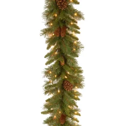 Christmas Land Garlands Pre-Lit*9Ft Pine Cone Pre-Lit Christmas Garland