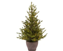 Christmas Land Pre-Lit Christmas Trees*4Ft Potted Luxury Norway Spruce Pre-Lit Mini Artificial Christmas Tree