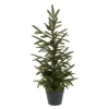 Christmas Land Mini Artificial Christmas Trees (Un-Lit)-3Ft Potted Luxury Pine Mini Artificial Christmas Tree