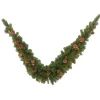 Christmas Land Garlands Un-Lit*6Ft Ridge Christmas Mantel Swag With Cones