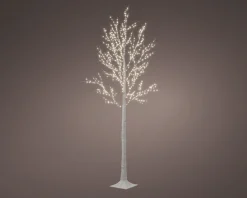 Christmas Land Room Decor-7Ft Warm White Micro Led Birch Tree For Outdoors