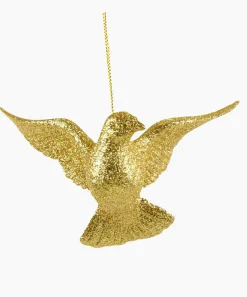 Christmas Land Christmas Tree Decorations*Gold Glitter Acrylic Dove