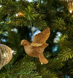 Christmas Land Christmas Tree Decorations*Gold Glitter Acrylic Dove