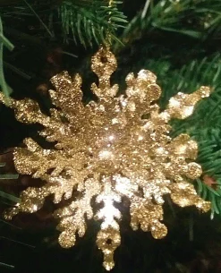 Christmas Land Christmas Tree Decorations*Gold Glitter Snowflake – Christmas Tree Decor