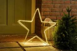 Christmas Land Indoor Decorative & Novelty Lights*Light Up Open Star – Warm White – 3 Configurations