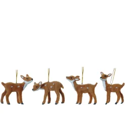Christmas Land Room Decor-Set Of 4 Suspended 10Cm Assorted Deer Decorations