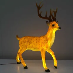 Christmas Land 3D Led Christmas Decorations*Standing Stag Deer With Warm White Led Lights